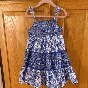 Haute Hippie Blue and White Patterned Kids Dress